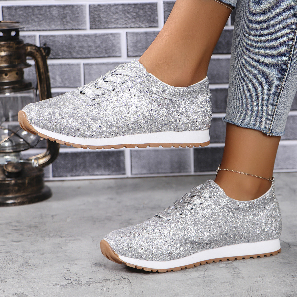 Brillez à chaque pas – Baskets Pailletées Glamour !