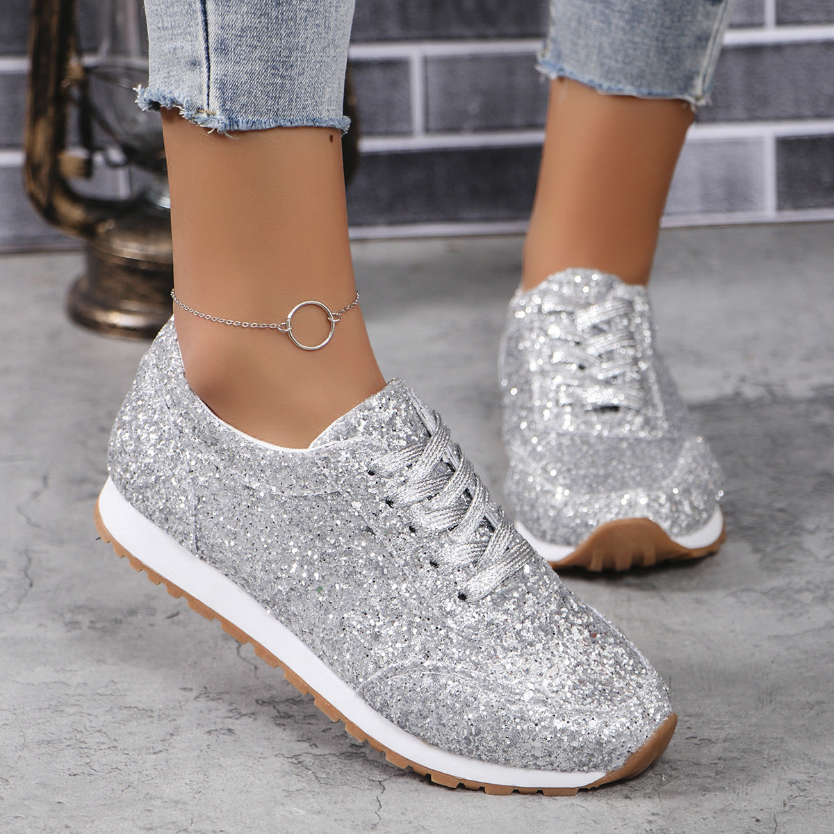 Brillez à chaque pas – Baskets Pailletées Glamour !